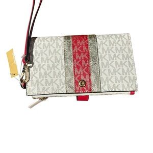 Michael Kors Signature Red and White Clutch